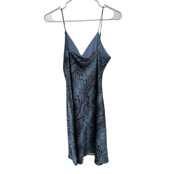 NWT Cami NYC Silk Snake-Print Slip Dress in Slate Blue and Black - Size Medium - Picture 9 of 12